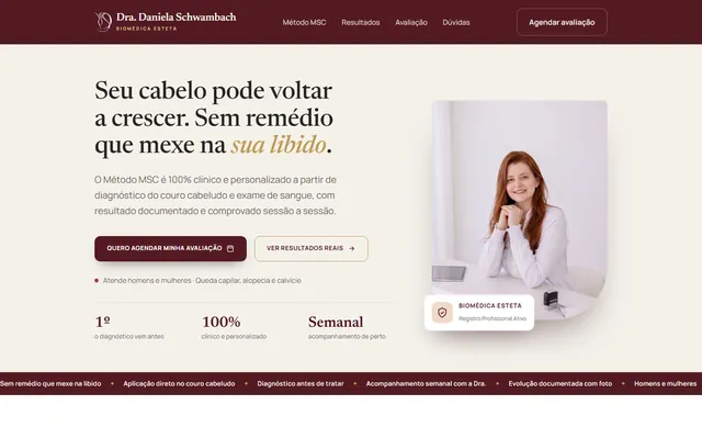 Captura do site: Dra. Daniela Schwambach